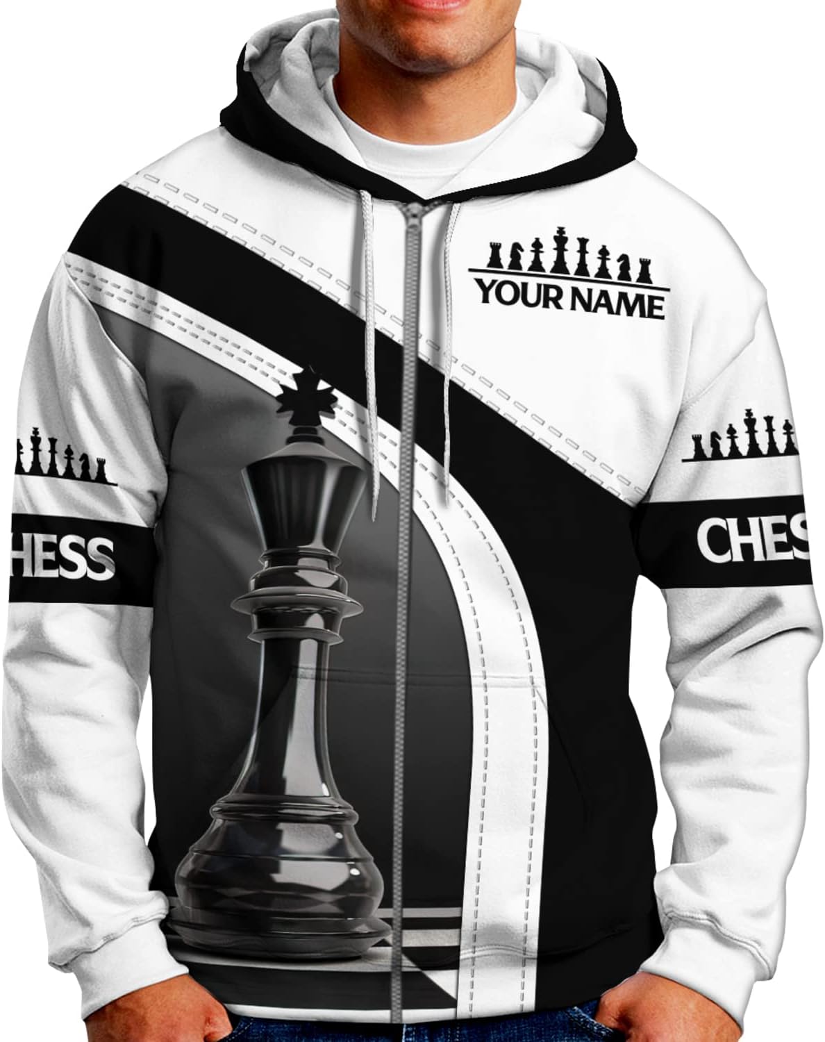 Personalized Name Chess 3D Full Color Shirt, Custom Name Chess 3D Shirt for Men, Women, Chess Lover, USA Chess Shirt