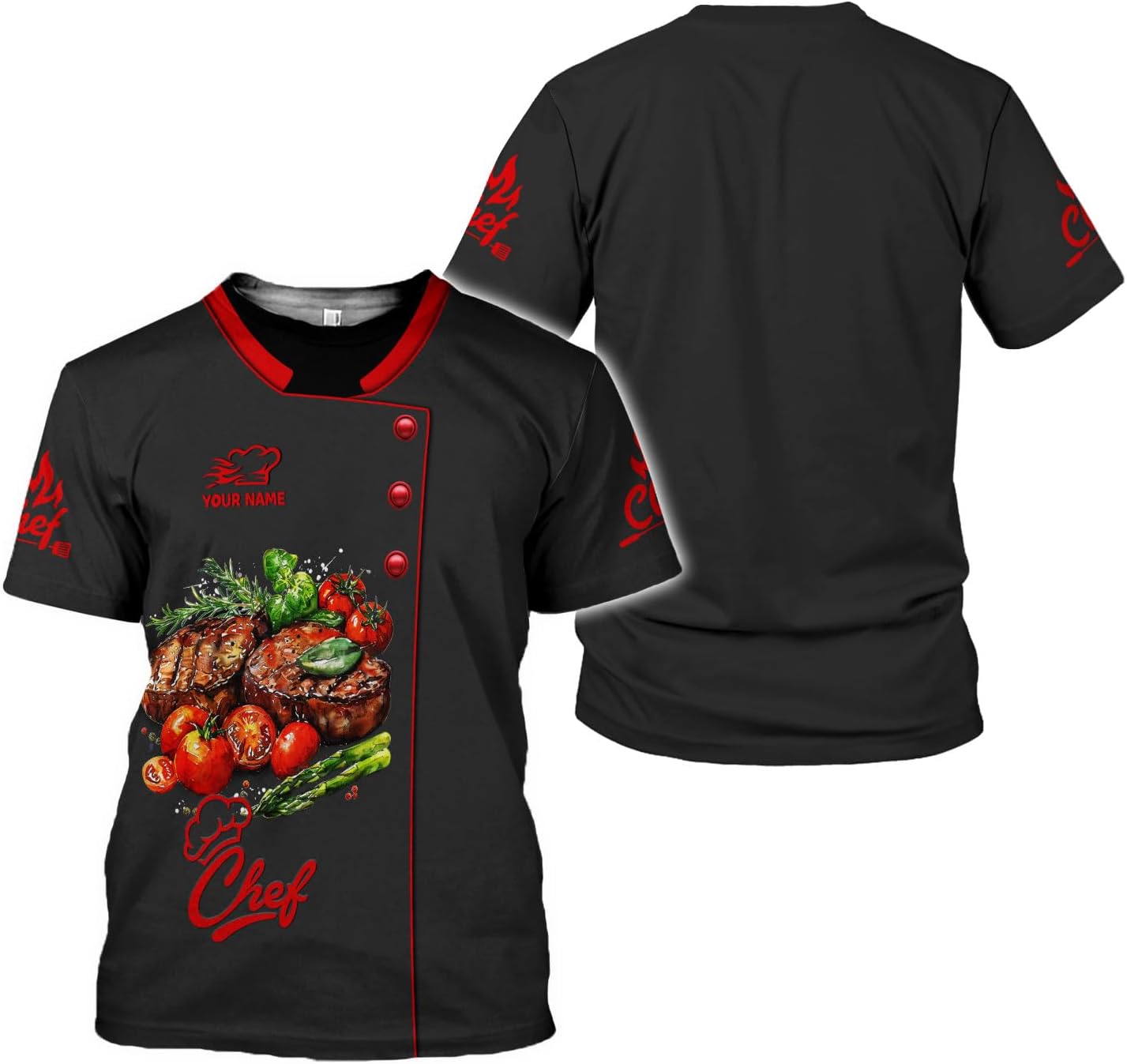 Custom Personalized 3D Chef Shirt Gifts for Lover