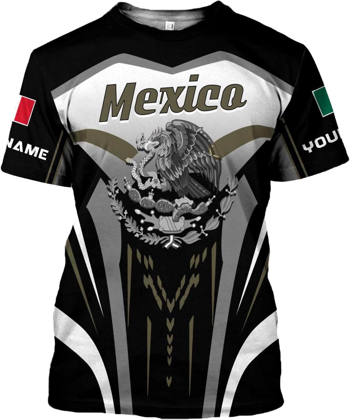 Rivelus Personalized Name Mexican Shirts for Men, Customized Mexico Shirts for Men, Mexico Shirts for Women Mexico Shirt