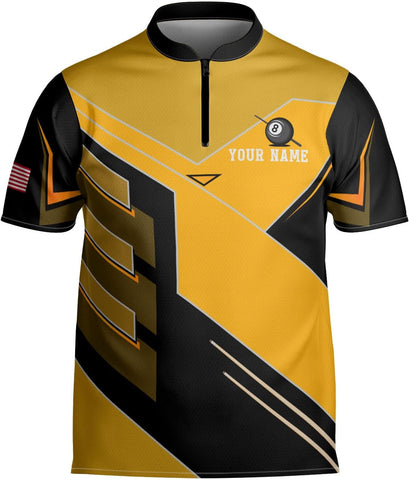 Personalized Billiard Bowling Jersey 3D Billiard Shirt Custom Billiard Flag Shirt Men's Pool Billiards Shirt 8 Ball Men Women