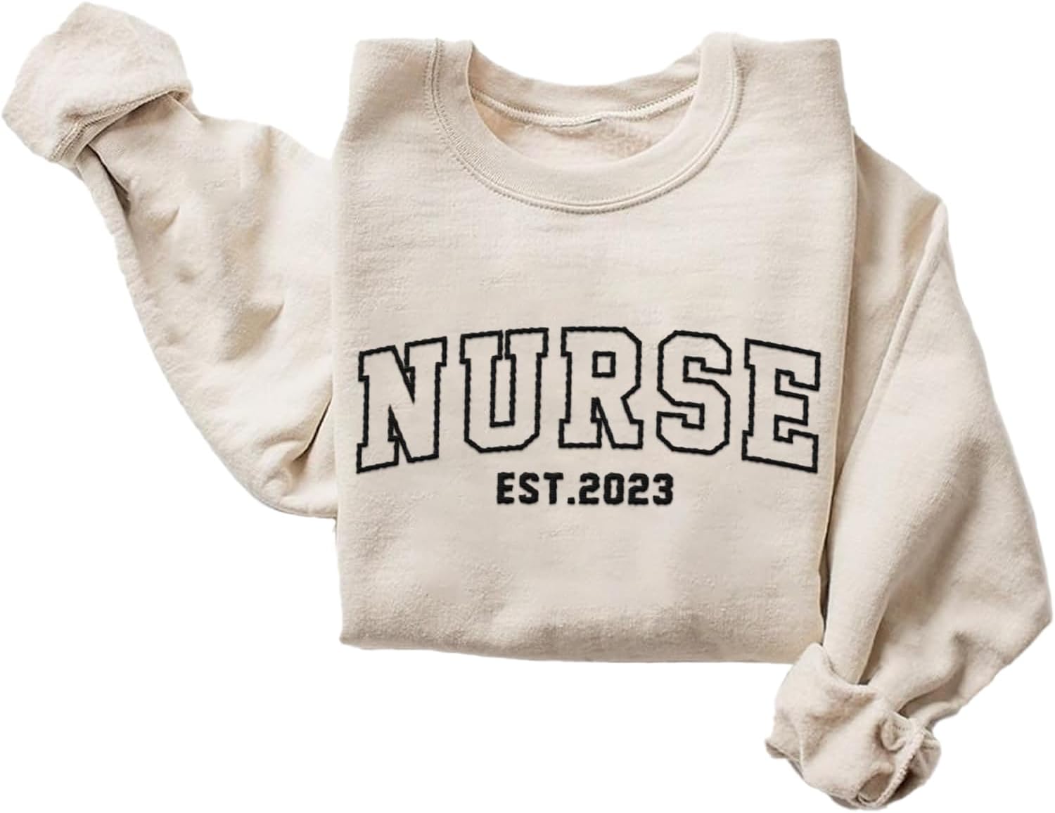 AOVL Personalized Embroidered Nurse Sweatshirt Women Nurse Sweatshirt Embroidered Sweatshirt For Nurse Nurse Shirts Gift