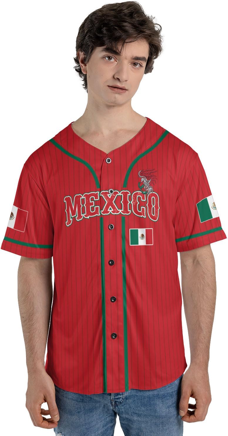 Mostprints Personalized Mexico Baseball Jerseys Mexican Eagle & Flag Shirt for Teams, Mexico Shirts for Men & Women Size S-5XL1