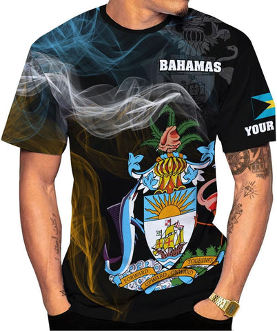 Personalized Bahamas Shirt 3D Custom Bahamas Flag Shirt for Men and Women Bahamas Pride Shirt