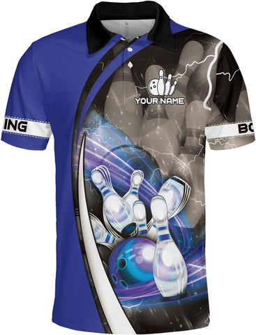 Custom Bowling Polo Shirt Personalized 3D Team Name Bowling Shirts for Men Women Jersey Unisex Bowler Short Sleeve Gift Tee