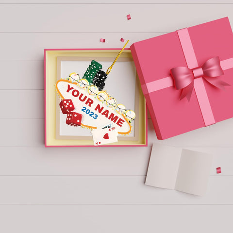 Personalized Poker Christmas Ornament 2024, Poker Player Ornament, Sport Keepsake Present, Playing Cards Deck Wood Game Ornaments, Poker Aces Cards Chips Gambling Ornament (Poker 1)