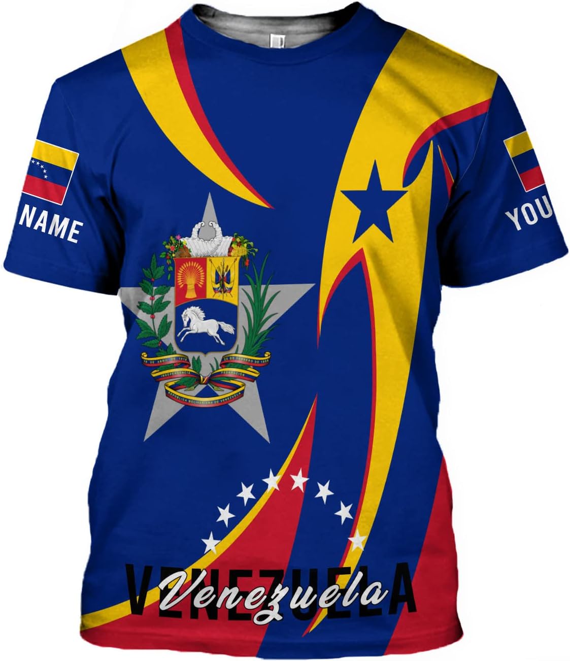 Royal Fight Personalized Coat of Arms Shirt with Venezuela Flag - Pride Shirts for Men & Women