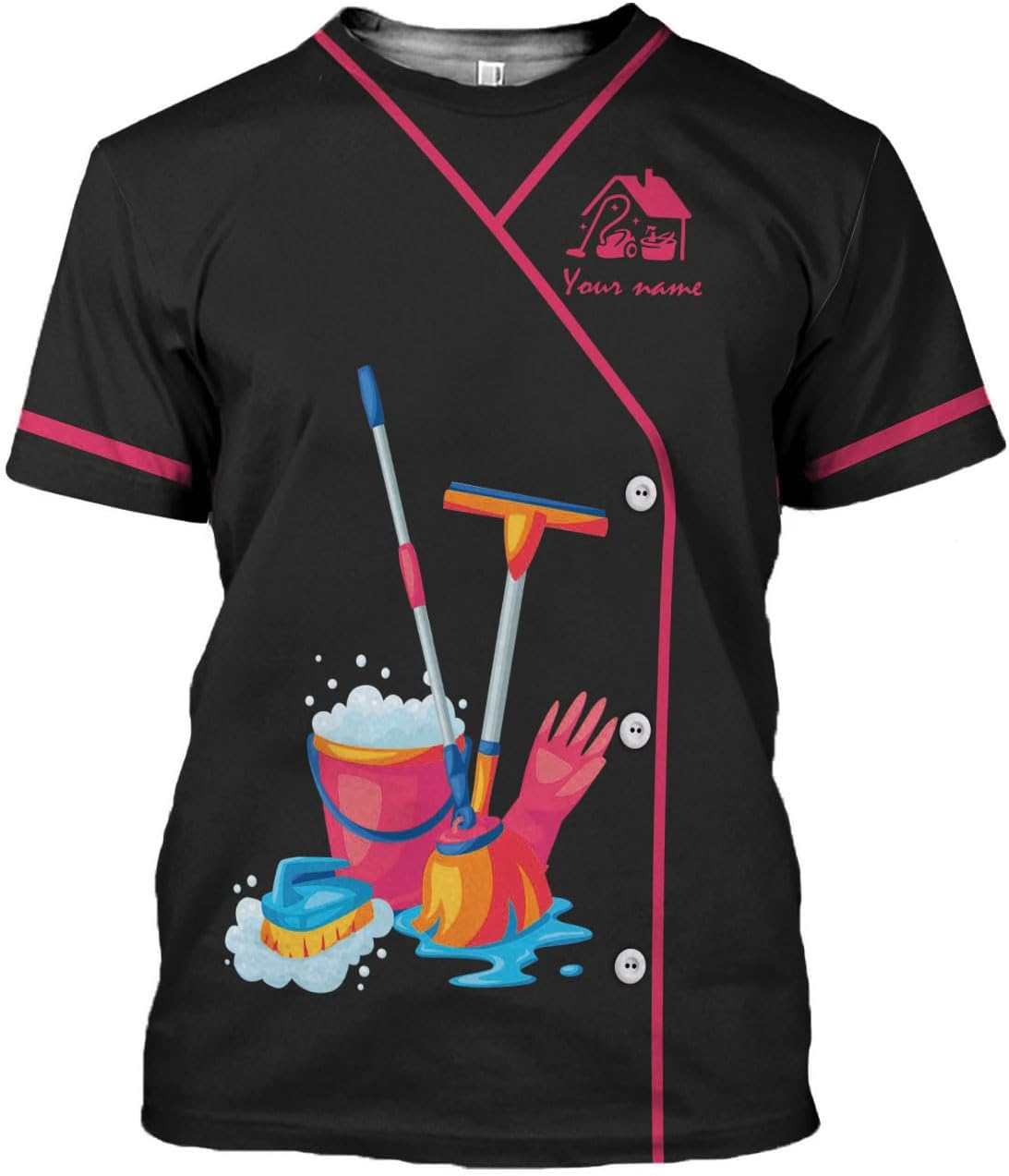 Custom 3D Housekeeping Shirt for Women Men Personalized Cleaning Outfit Gift Housekeeper Cleaner Tshirt Housekeeping Uniform