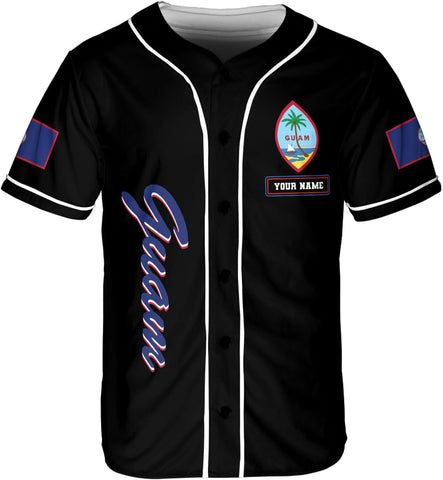 Leprints Personalized Guam Baseball Jersey Shirt, Guahan Flag Jersey, Guam Islander Pride Jersey for Men and Women