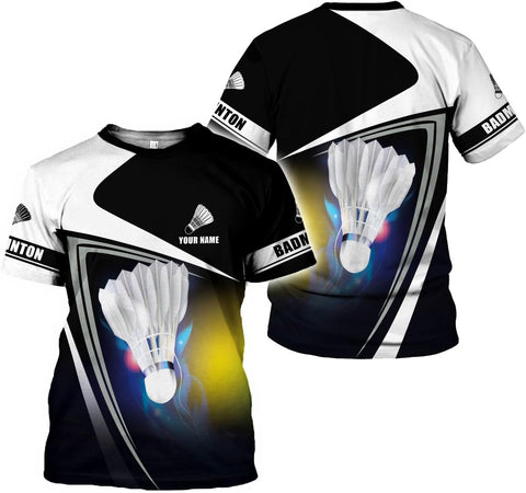 Personalized Name Badminton 3D Shirt, Best Coach Ever Sport Fans Gift T-Shirt, Custom Badminton 3D Shirt for Badminton Lovers