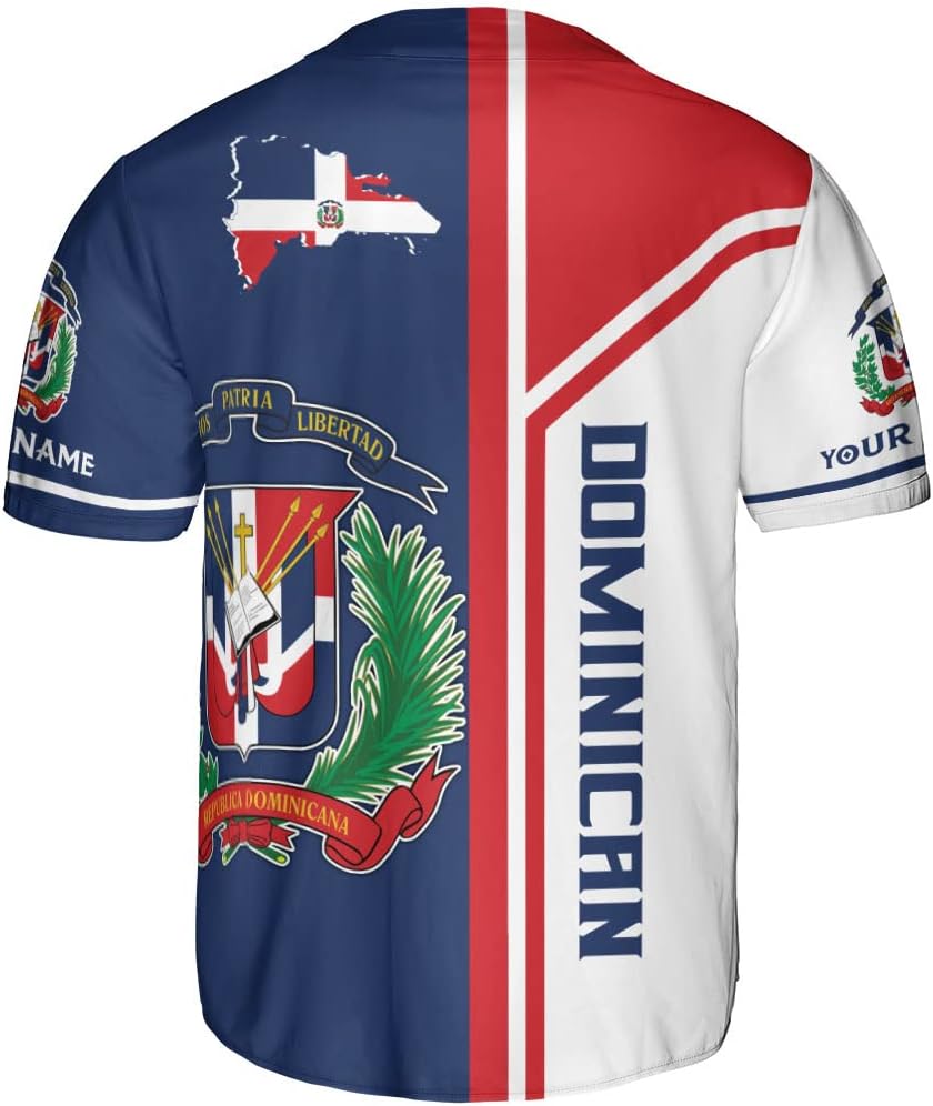 Leprints Personalized Dominican Republic Baseball Jersey Shirt,Team Name Republic Dominicana Baseball Jersey for Men,Women