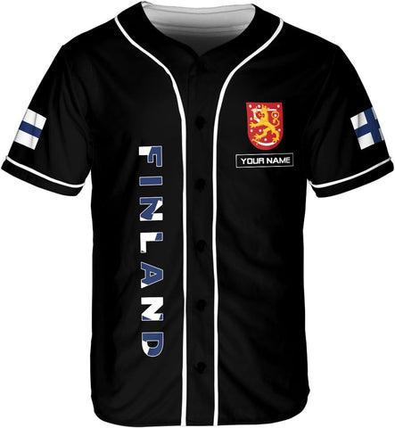 Leprints Personalized Finland Baseball Jersey, Finnish Soccer Baseball Finlanders Pride Flag Finnish Jersey Men Women Shirt