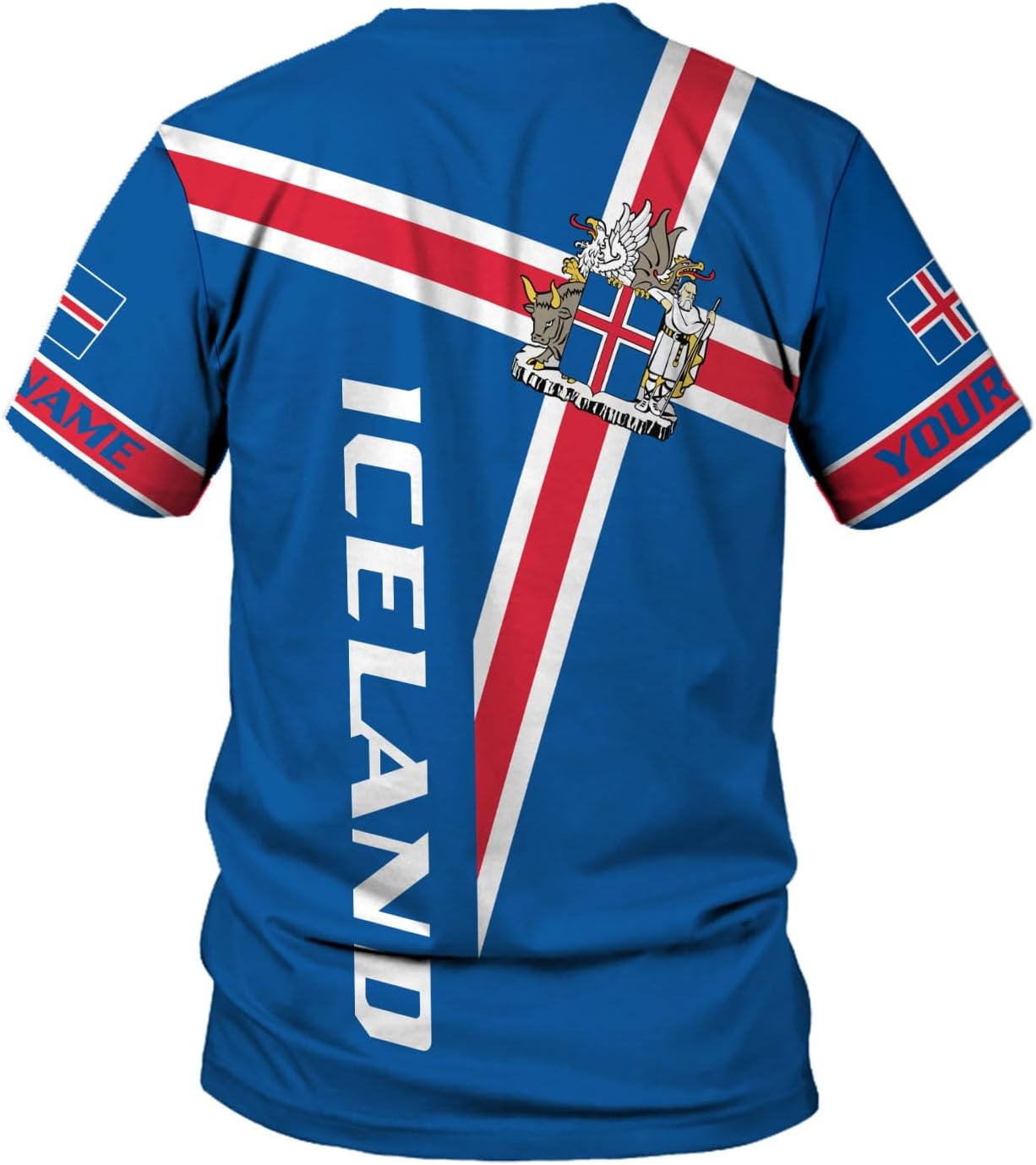 MoonArt Personalized Iceland Shirt 3D, Reykjavik Souvenir Tshirt Icelandic Pride Flag T-Shirt Men Women Shirts