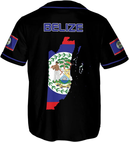 Podagree Personalized Belize Baseball Jersey Camisa Shirt, Belizean Flag Jersey, Belizean Pride Jersey for Men and Women