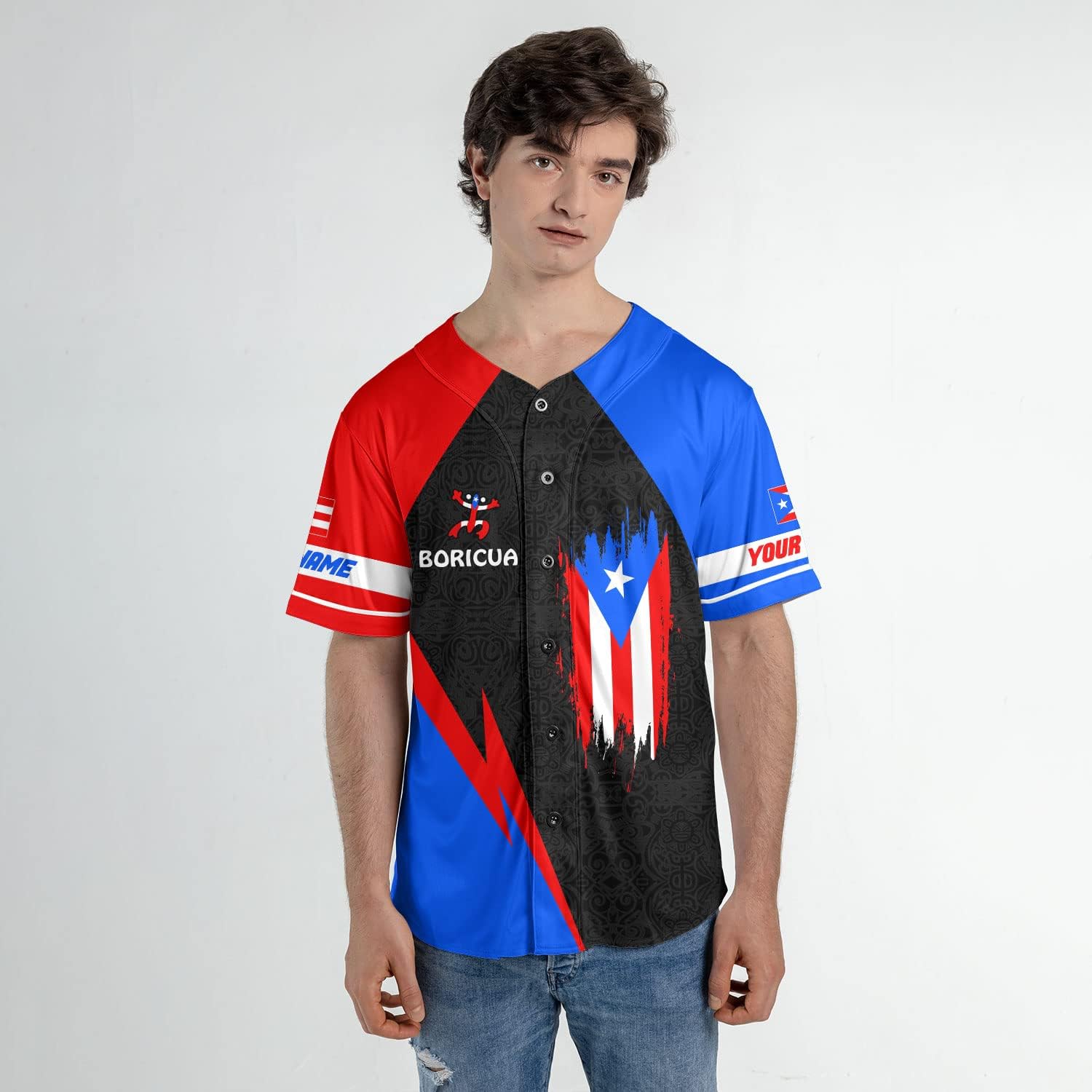 Personalized Puerto Rico Baseball Shirt, Customized Team Name Puerto Rican Baseball Jersey for Men