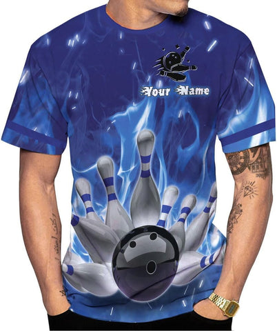 Pretyprints Personalized Bowling Shirt - Custom Bowling Gift for Women & Men