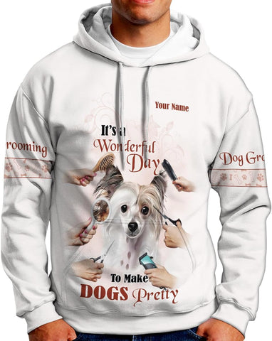 Mostprints Personalized Name Dog Groomer Shirt 3D, Funny Dog Groomer Apparel Shirts, Dog Groomer Gifts for Men and Women