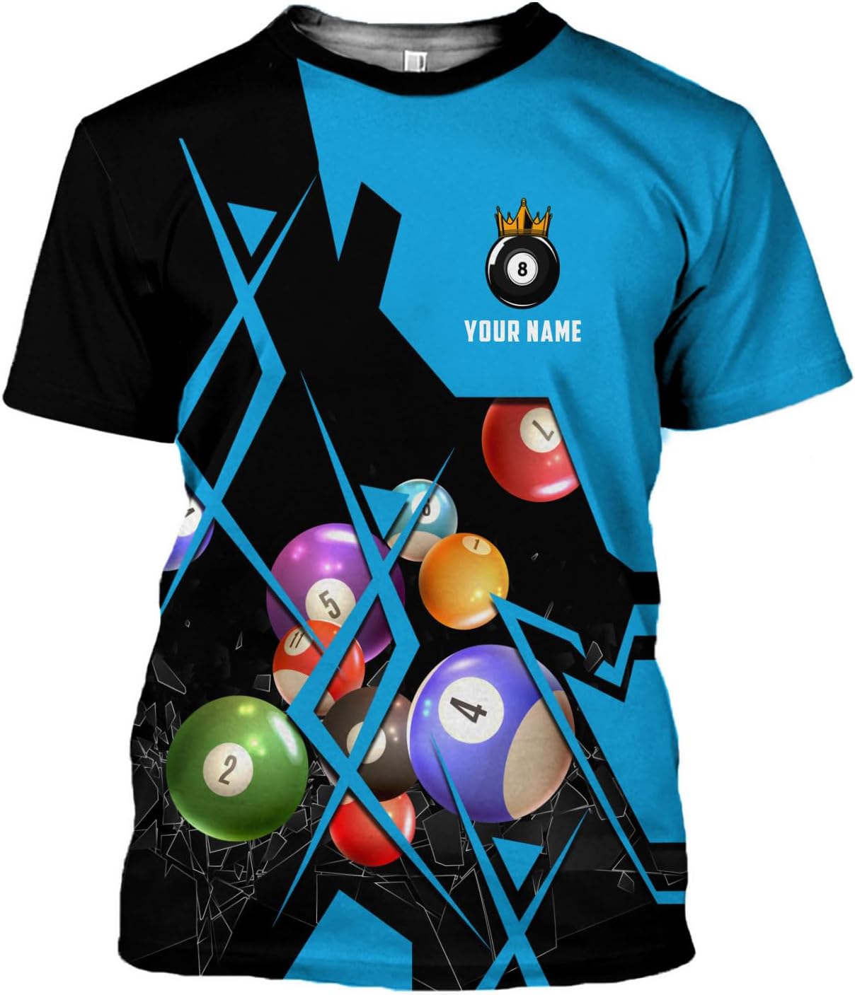Parvii Personalized Billiards Shirt for Men, 8 Ball Pool Shirt, Billiards Gift