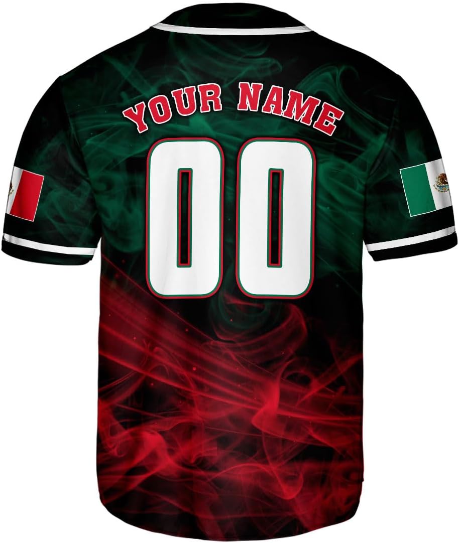 RoyalBro Personalized Mexico Baseball Jersey, Mexican Jersey for Men & Women, Mexican Flag Jersey, Mexico Shirt Camisas