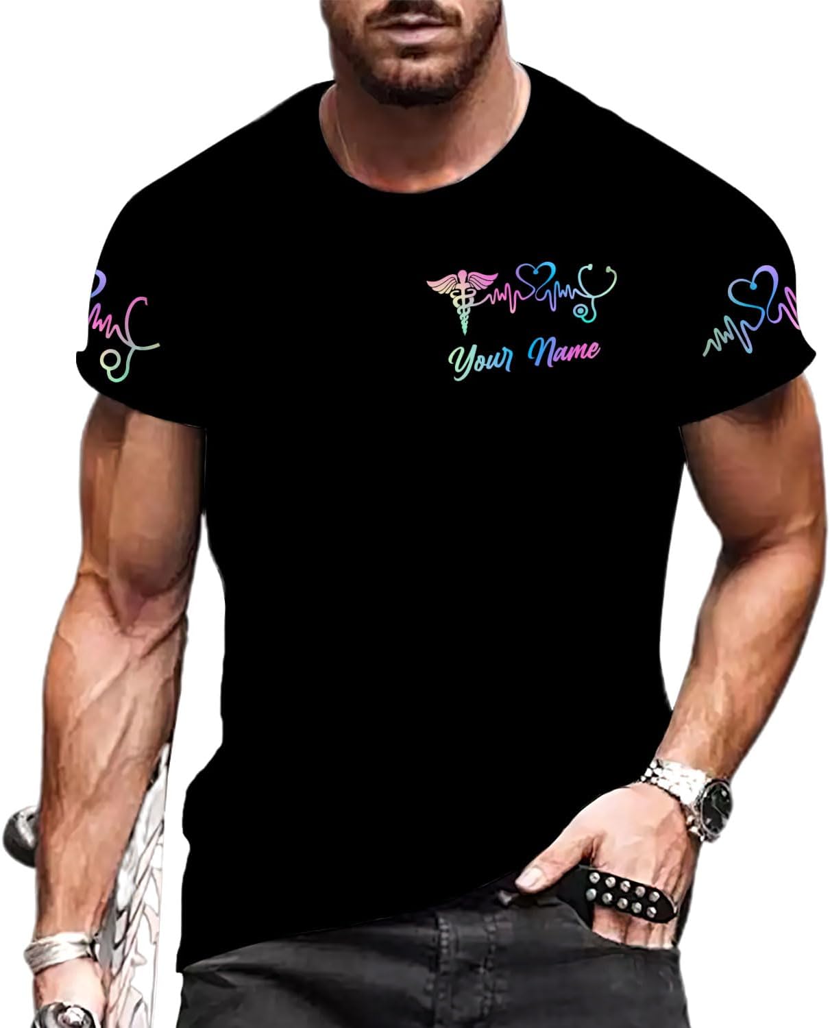 MoonArt Personalized Name Nurse Shirt Nurse Gifts Nurse Graduation Gift Funny Nurse T-Shirt Gift Nursing Emergency Shirts