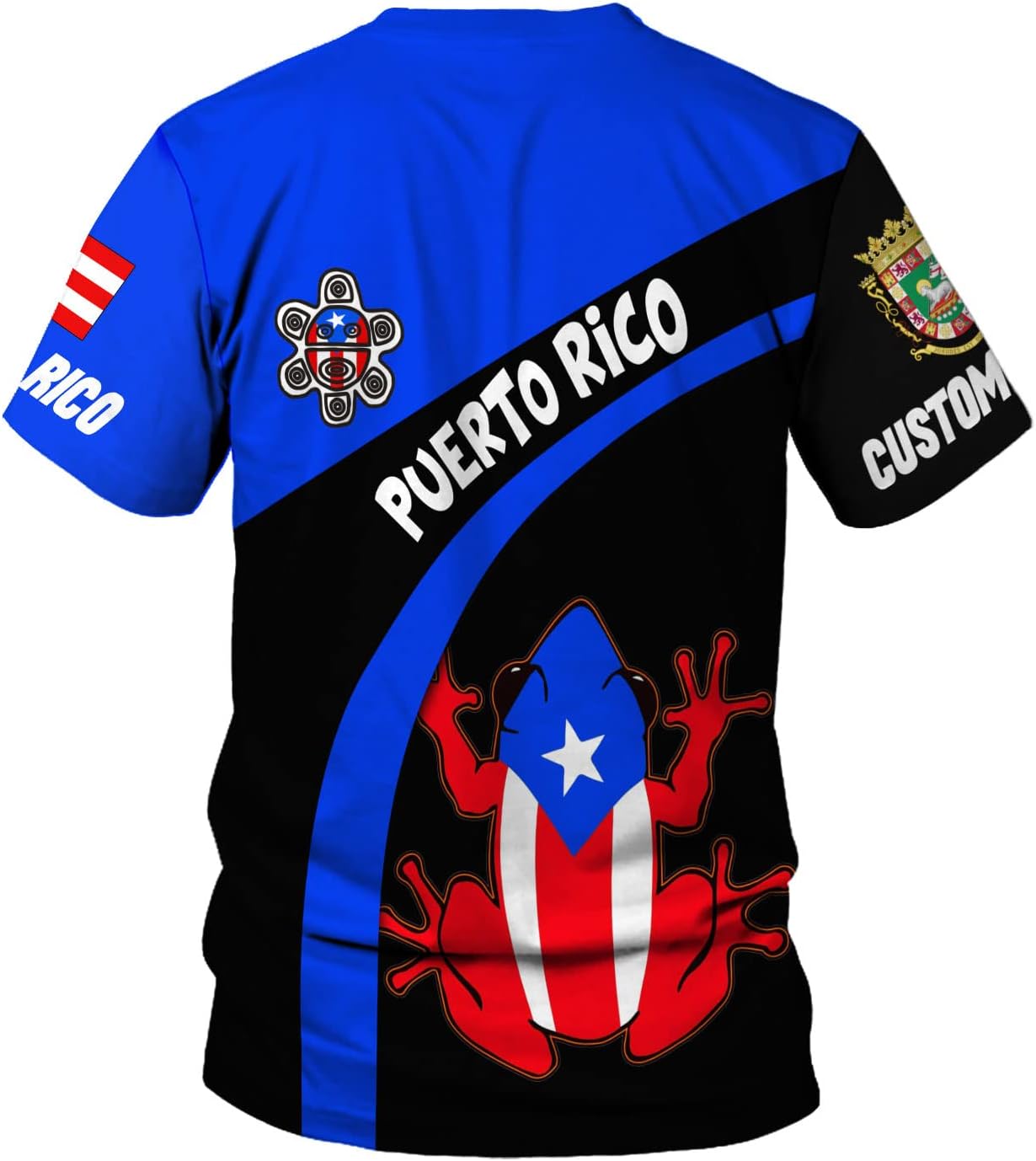 Woseprints Personalized Name Puerto Rico 3D Shirt, Puerto Rico Flag T-Shirt for Men & Women
