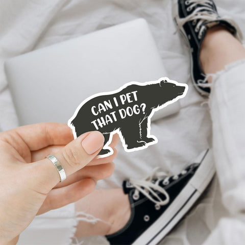 (3pcs) Can I Pet That Dog Sticker, Funny Black Bear Sticker, Black Bear Meme Sticker, Sticker Die-Cut Waterproof Vinyl Sticker for Laptop Water Bottle Phone Window Helmet