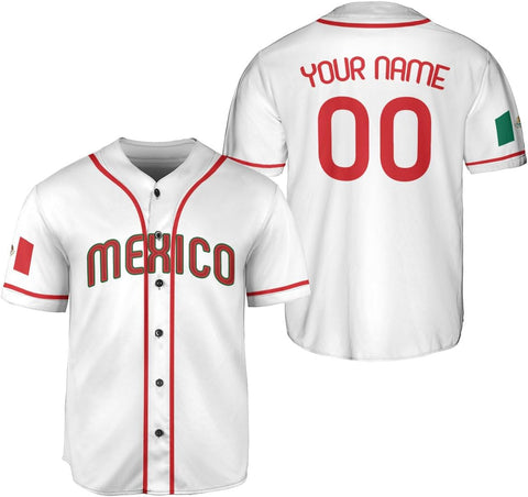 Mostefy Custom Mexico Baseball Jerseys Mexican Eagle & Flag Shirt for Teams, Mexico Shirts for Men & Women Size S-5XL