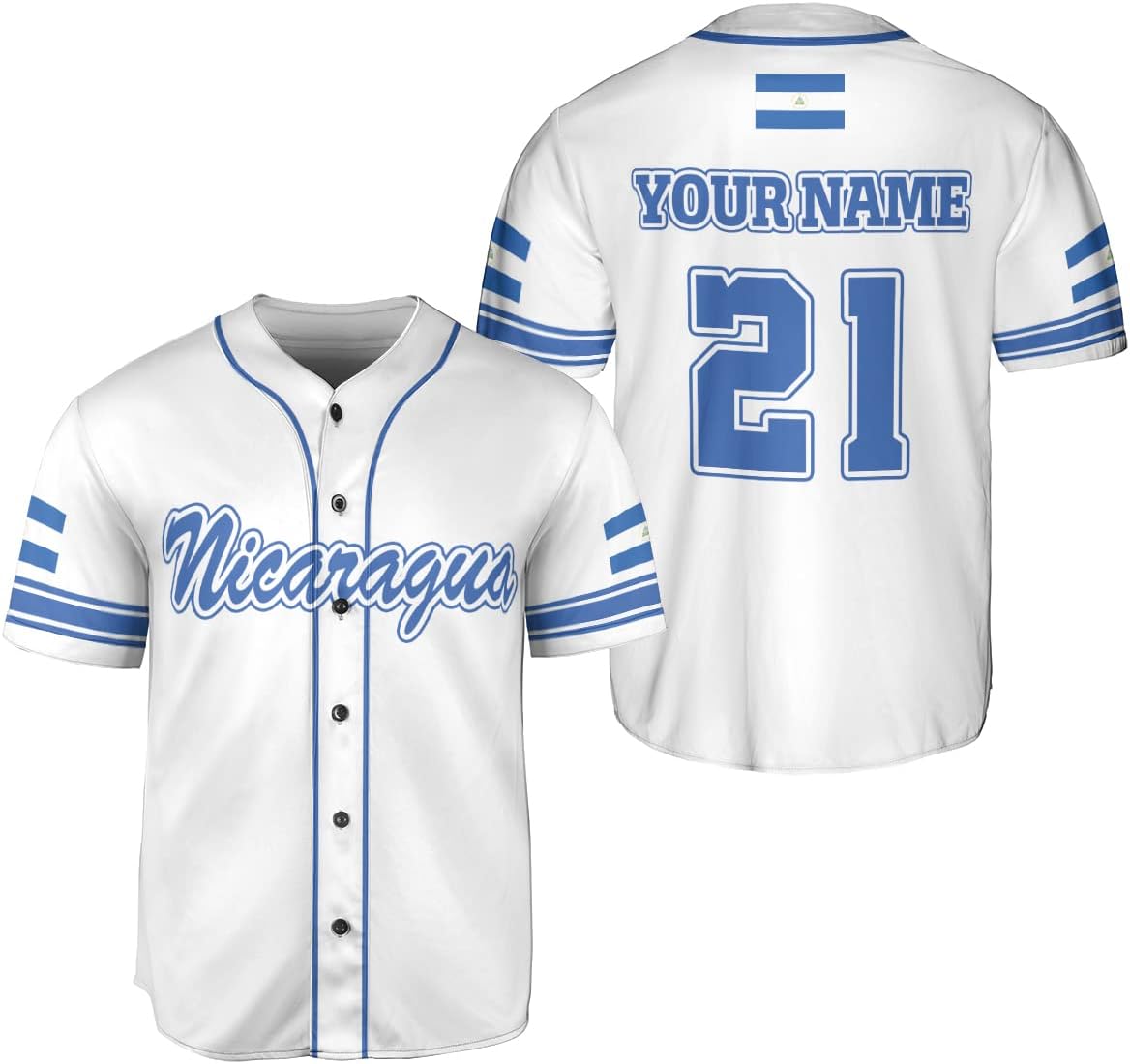 Personalized Nicaragua Baseball Jersey, Custom Nicaragua Baseball Jersey for Men & Women, Nicaraguan Camisas Shirt