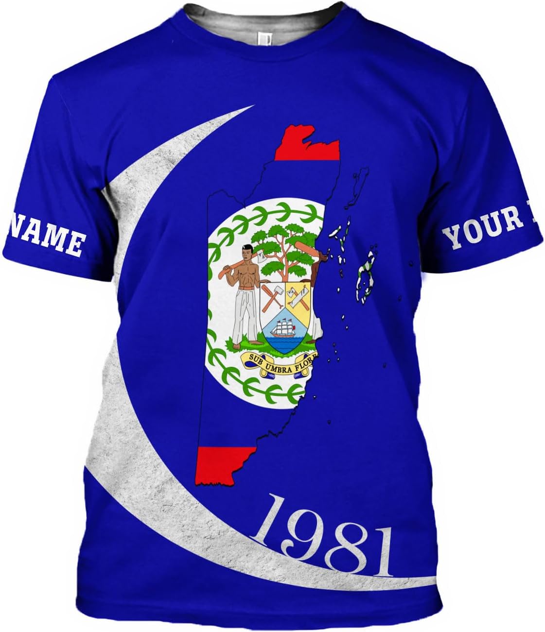 Artparel Personalized Belize Shirt Coat of Arms of Belize Flag Shirts Belizean Country Flag Gift T-Shirt Belizean Shirt S-5XL