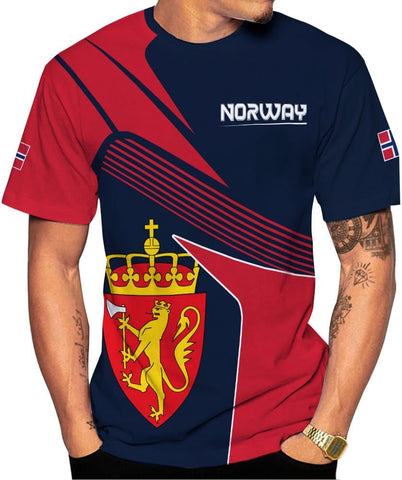 Riveprints Personalized Norway Shirts, Norway Flag Pride T-Shirt, Norwegian Shirt for Men, Norway Short Sleeves T-Shirt S-5XL