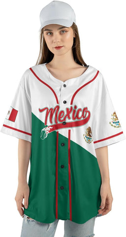 Mostprints Personalized Mexico Baseball Jerseys Mexican Eagle & Flag Shirt for Teams, Mexico Shirts for Men & Women Size S-5XL1