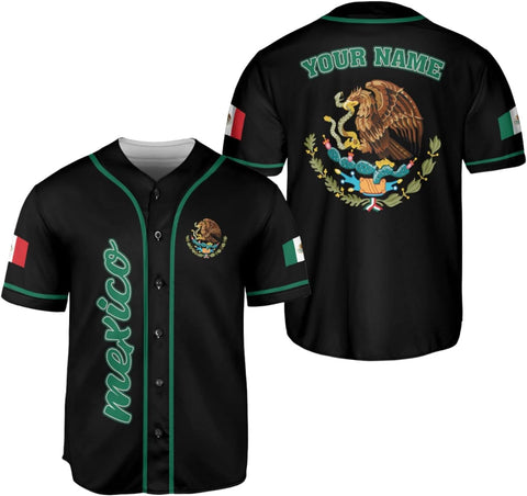 Mostefy Custom Mexico Baseball Jerseys Mexican Eagle & Flag Shirt for Teams, Mexico Shirts for Men & Women Size S-5XL