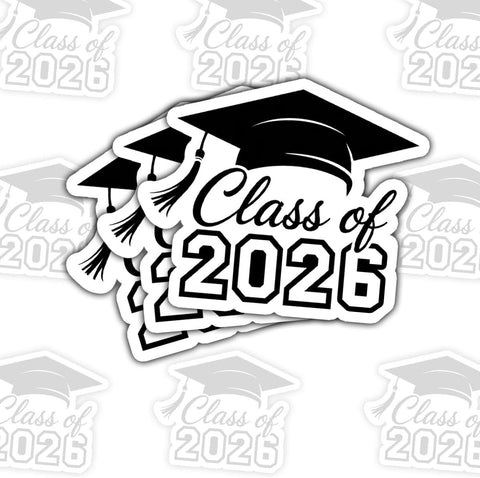 3Pcs Class of 2026 Graduation Sticker 3inches, Senior 2026 Graduation Sticker High School College Gift for Notebook Scrapbook Class of 2026 Stickers for Laptop Water Bottle Phone Case