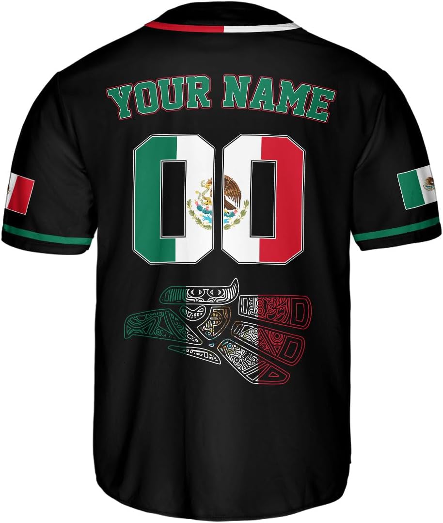 AOVL Custom Mexico Baseball Jersey for Men Women Eagle Flag Mexico Shirt Personalized Mexicano Mexico Jerseys Camisa 3D