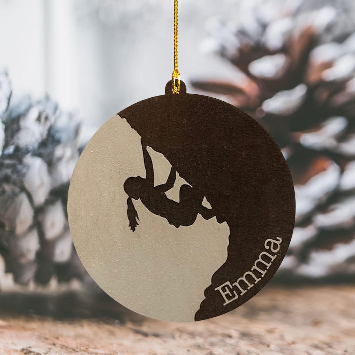 HomeDesign Personalized Rock Climbing Ornaments Custom Climbing Ornament Rock Climber Ornament, Mountain Climbing Bag, Climber Gift Bouldering Gifts Ornament Christmas Hanging Ornament