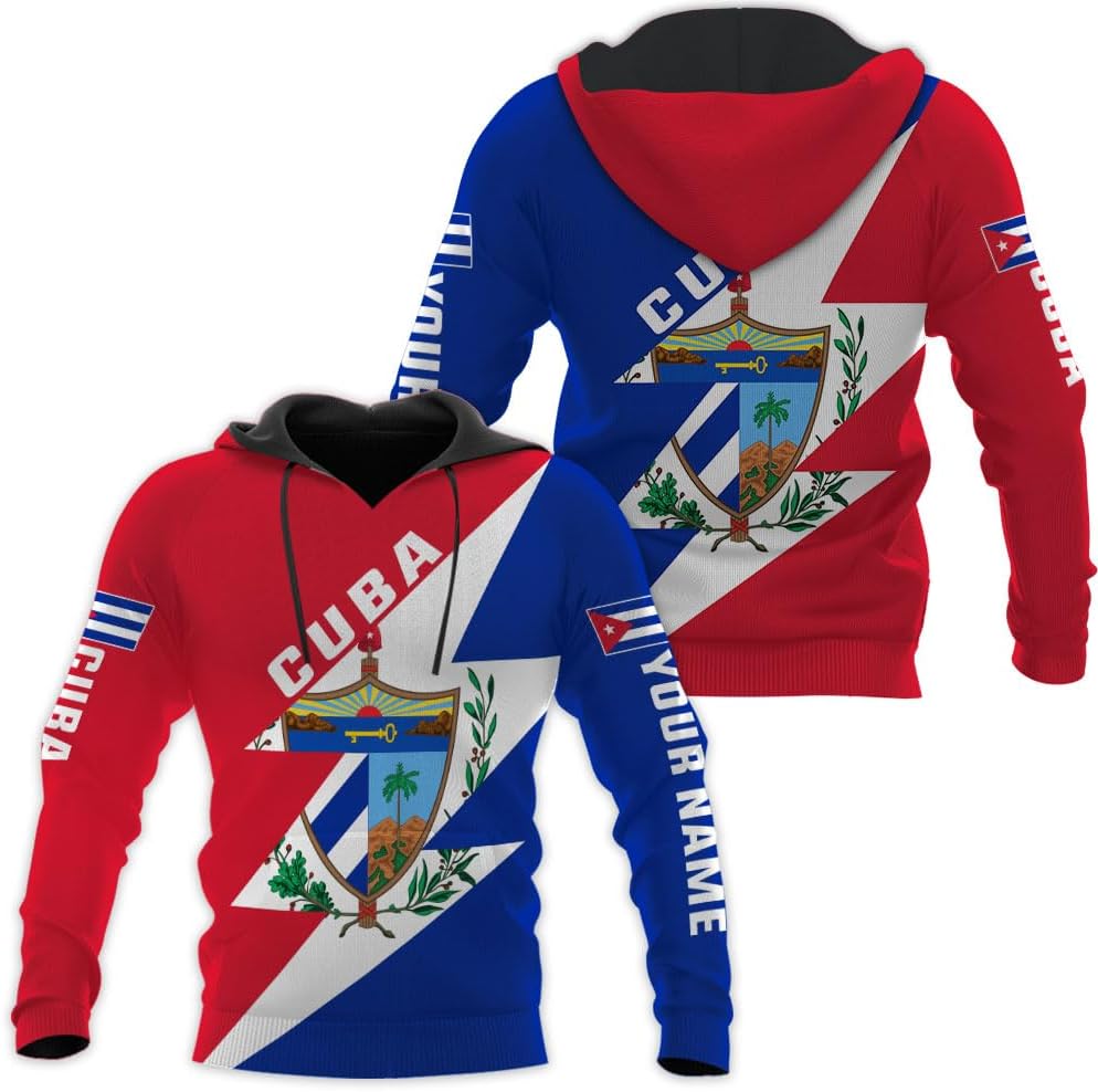 Ligthuy Personalized Name Cuba Shirt 3D, Cuban Tshirts for Men and Women, Cuba Flag Shirt, Sweatshirt, Hoodies, Zip Hoodies