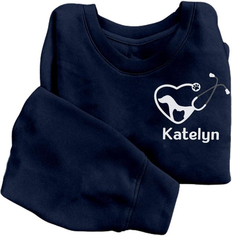 Personalized Veterinarian Embroidered Sweatshirt, Custom Vet Tech Shirt, Veterinary Technician Week Gifts, Veterinary Gifts