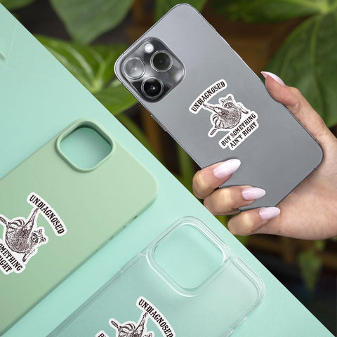 3Pcs Undiagnosed But Something Ain't Right Sticker Funny Raccoon Trash Panda Gift Undiagnosed But Something is Definitely Wrong Stickers Sarcastic Decal for Laptop Bottle Phone Car Hard Hat 3"