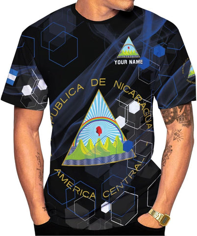 Mostprints Personalized Nicaragua Shirt 3D, Nicaragua Flag Shirts, Nicaraguan Camisas T-Shirt, Unisex Shirts for Men Women