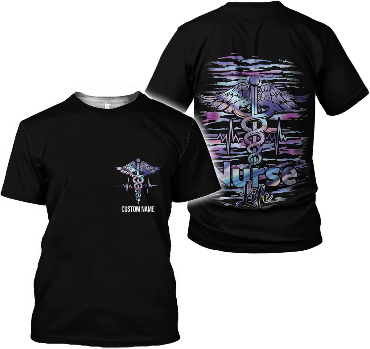 Vybonz Personalized Name Nurse Shirt, Nurse Gifts, Nurse Graduation Gifts, Funny Nurse T-Shirt Gift, Nursing Emergency Shirts