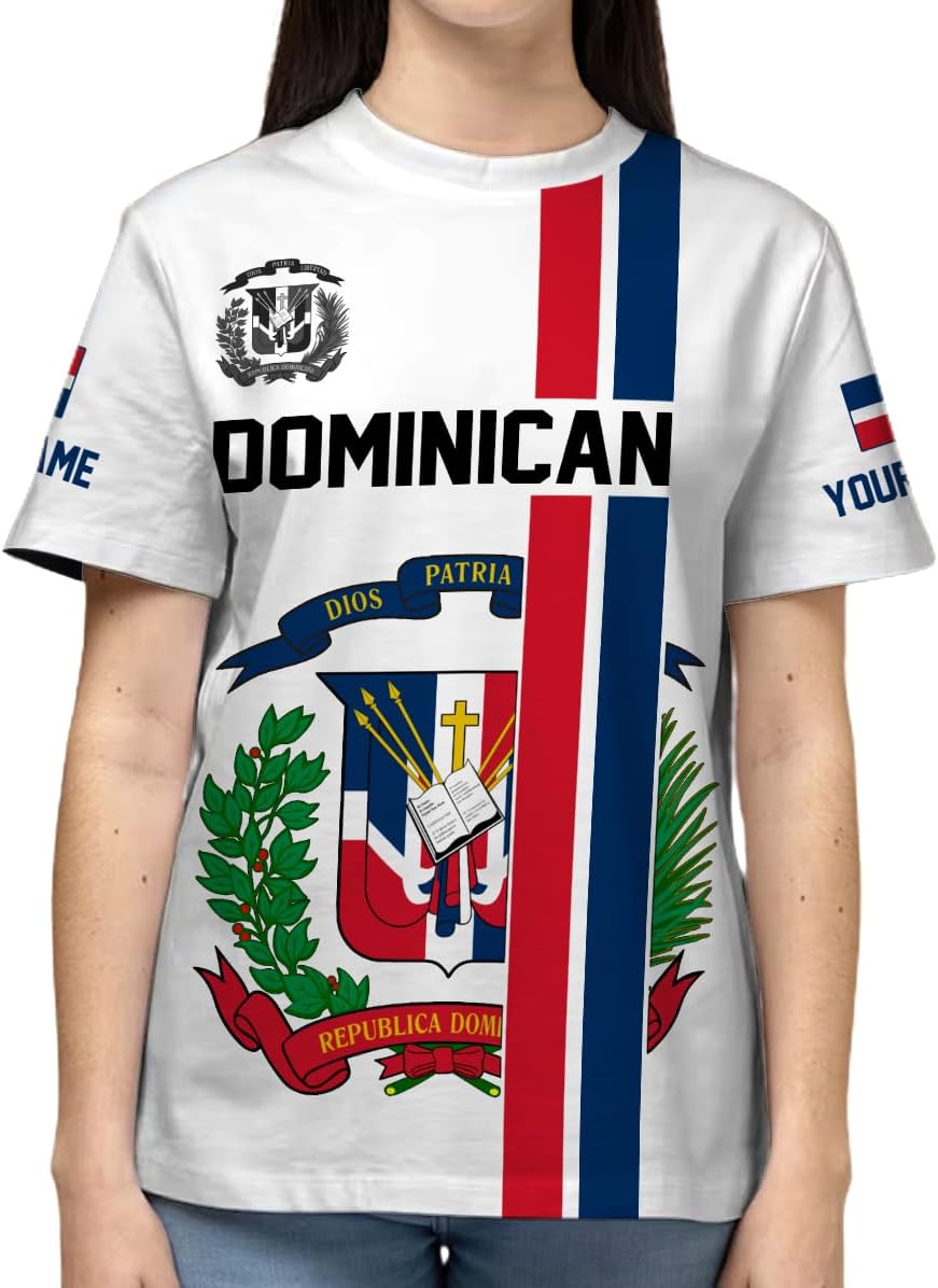 Custom Dominican Republic 3D Shirts for Men Dominicana Flag Shirts Dominican Flag Tshirt Dominican Independence Day