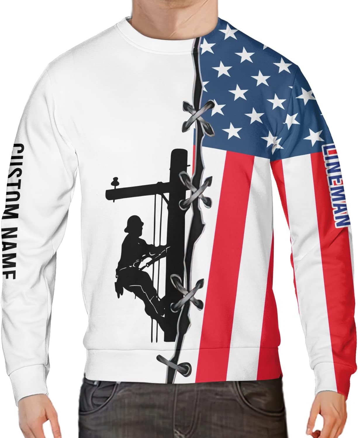 Personalized Lineman 3D Print Hoodies Unisex Pullover Hoodie Gift For Men, Women, Full Size S-5XL For Men Women