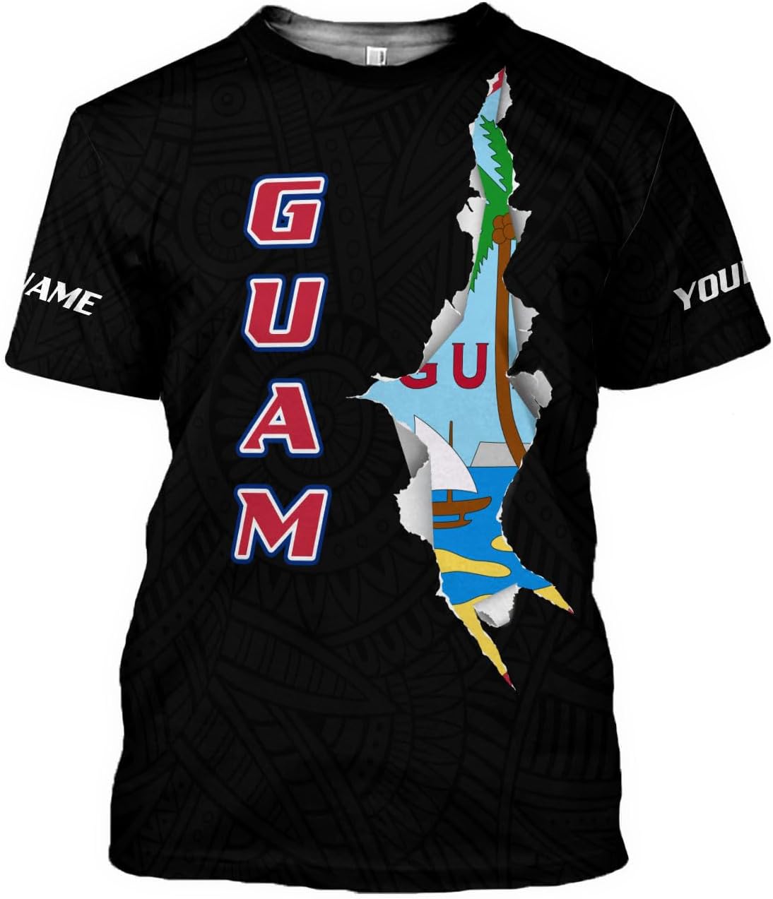 Vybonz Personalized Guam 3D Hoodie Guam Sweatshirt Guahan Zip Hoodie for Men Women Guahan Pride Shirt Guahan Guam Gifts Tee