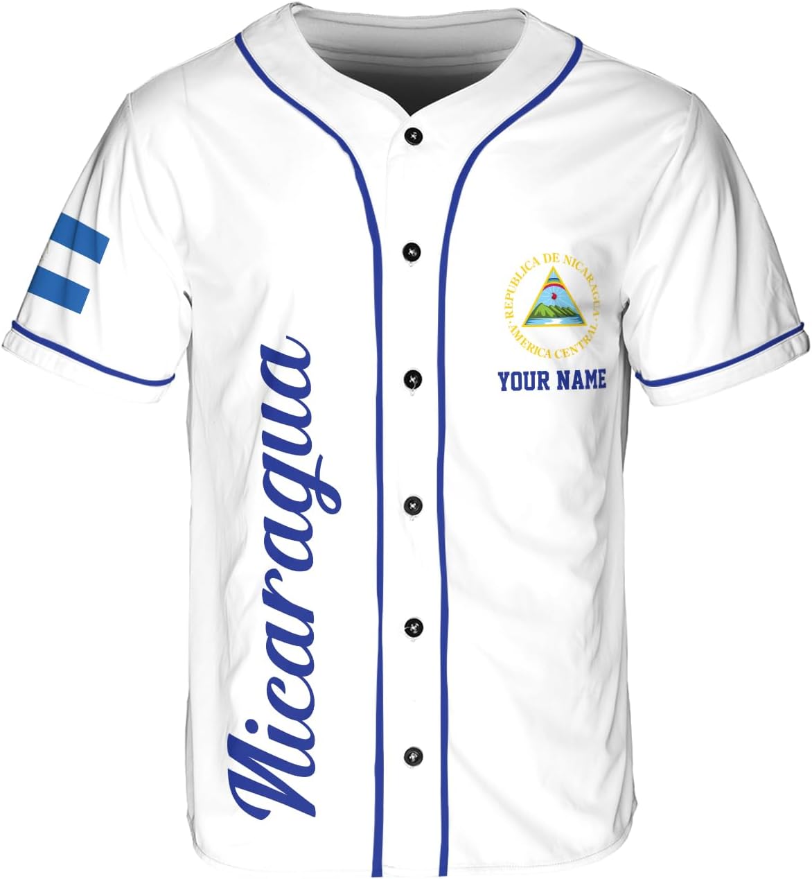 Personalized Nicaragua Baseball Jersey, Custom Nicaragua Baseball Jersey for Men & Women, Nicaraguan Camisas Shirt