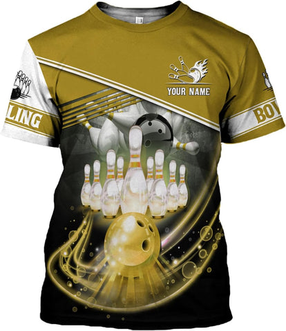 MoonArt Personalized Name Bowling Shirts for Men and Women 3D, Bowling Shirts for Team Bowling, Bowling Shirts Gift
