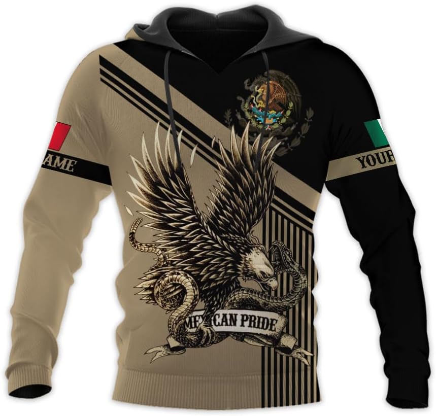 RoyalBro Personalized Mexico Shirts, Camisas De Mexico, Mexico Shirts for Men, Mexican Flag Jersey Shirt Mexico 3D Shirt