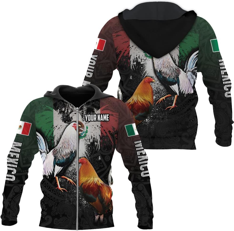 Mostefy Personalized Name Rooster Mexican Hoodie 3D, Customized Mexican Hoodies for Men, Unisex Mexico Hoodie 3D, Mexico Hoodies for Men, Mexico Flag Gift, T Shirt, Zip Up Hoodie, Sweatshirt HD09