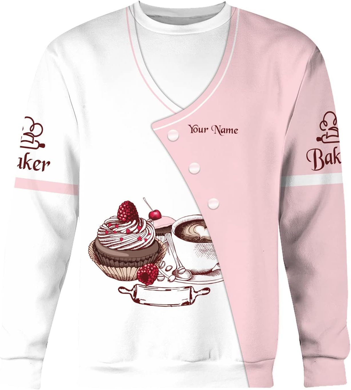 Personalized Name Baking 3D Shirt for Baker, Baker Cooking Gifts Tees, Funny Bake Machine Shirt, Baker Lover Shirt