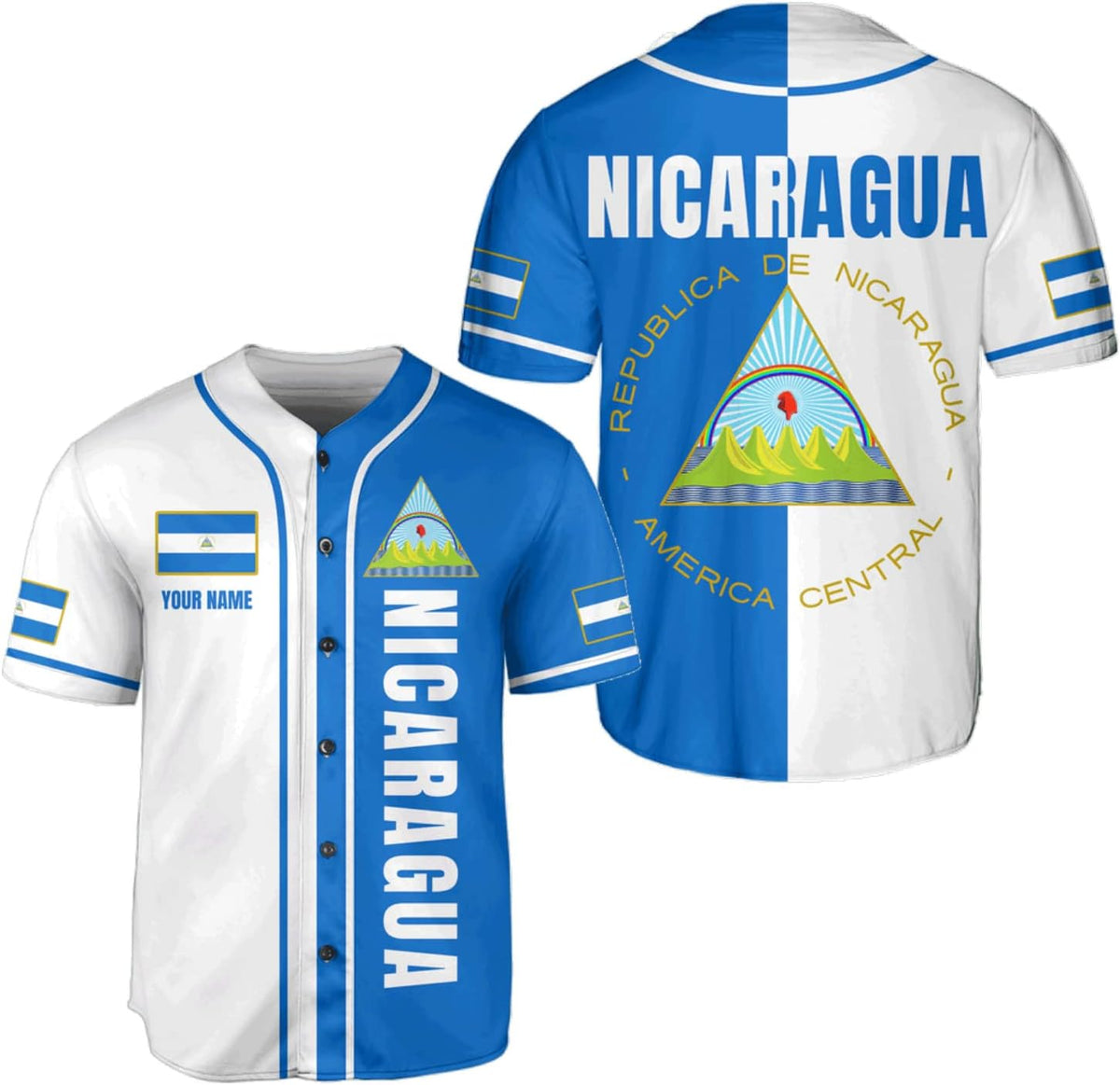 Personalized Nicaragua Baseball Jersey, Custom Nicaragua Baseball Jersey for Men & Women, Nicaraguan Camisas Shirt