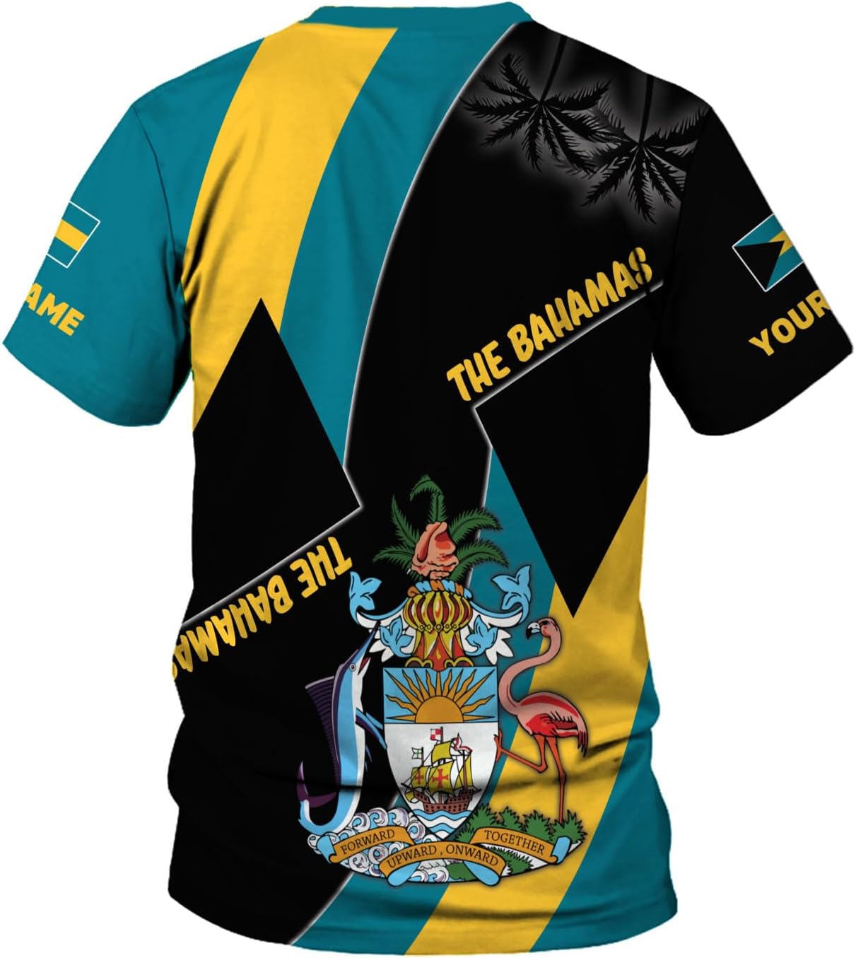 Artparel Personalized Bahamas Shirts 3D Bahamas T-Shirt Bahamas Shirts for Men Bahamas Souvenirs Shirts Bahamas Flag Shirts