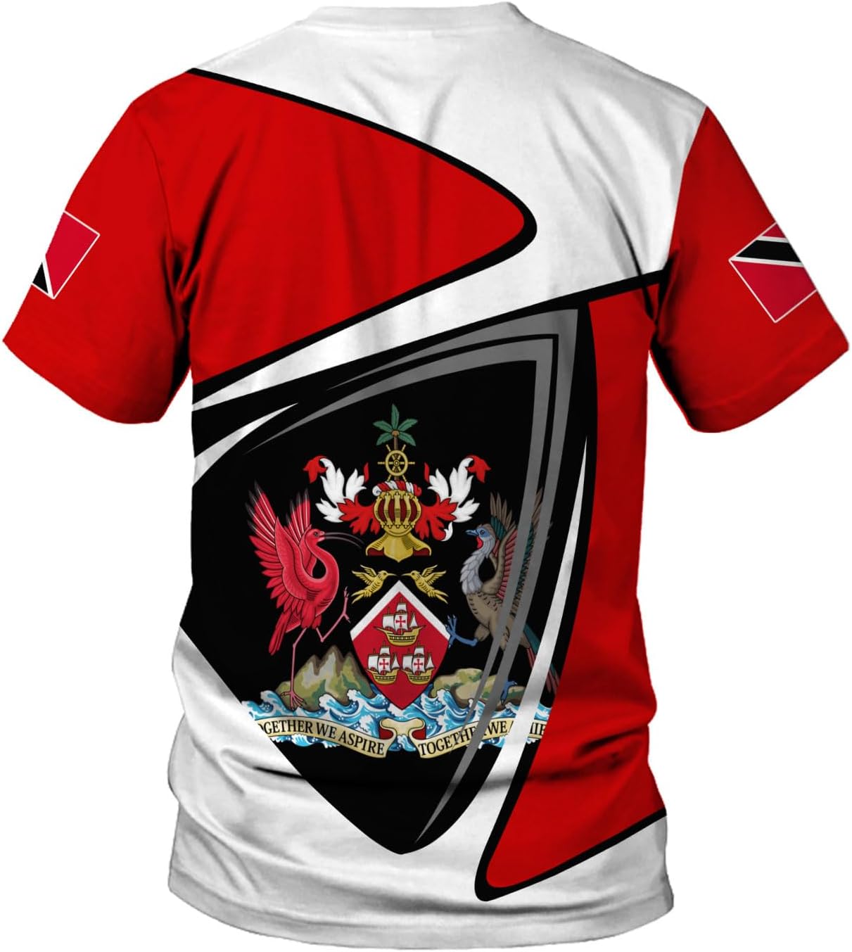 Artparel Personalized Trinidad and Tobago Shirt Trinidad and Tobago Coat of Arms Flag ShirtsTrinidad and Tobago Crest